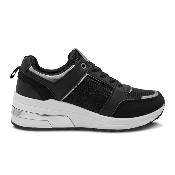 Tenis Negro con Plataforma Chunky Via Spring Mujer