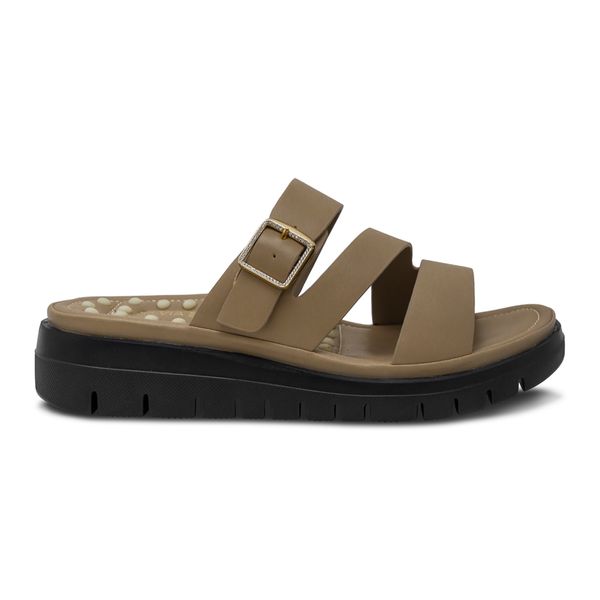 Sandalias Café con Plataforma y Hebilla Via Spring Mujer