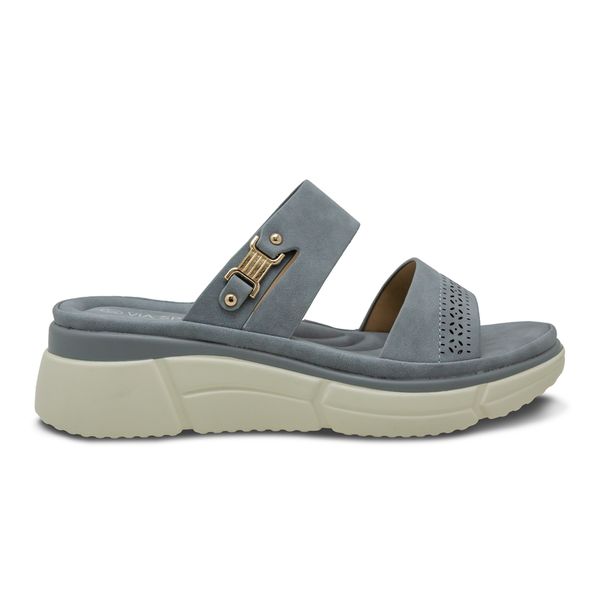 Sandalias con Plataforma Gris Via Spring Mujer