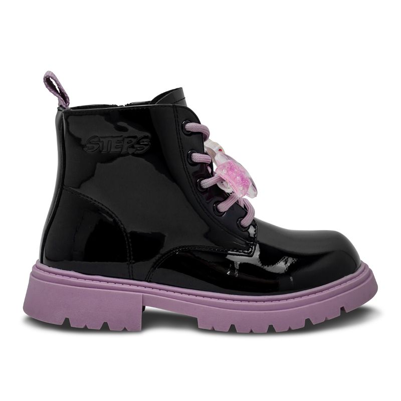 Botines-Negros-Con-Morado-Steps-Niña-Talla-34-0