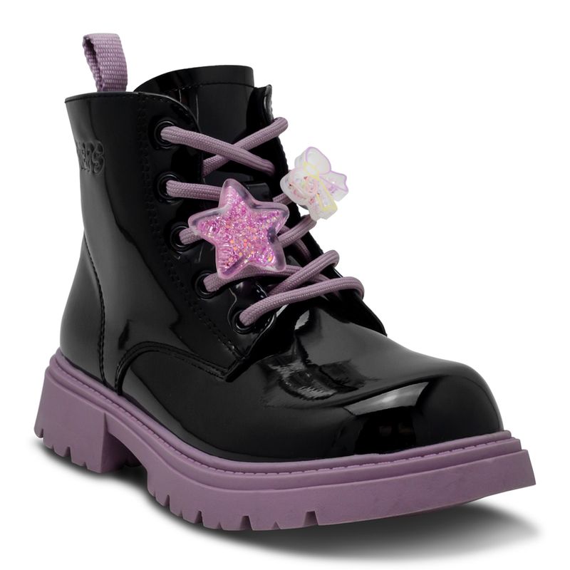 Botines-Negros-Con-Morado-Steps-Niña-Talla-34-2