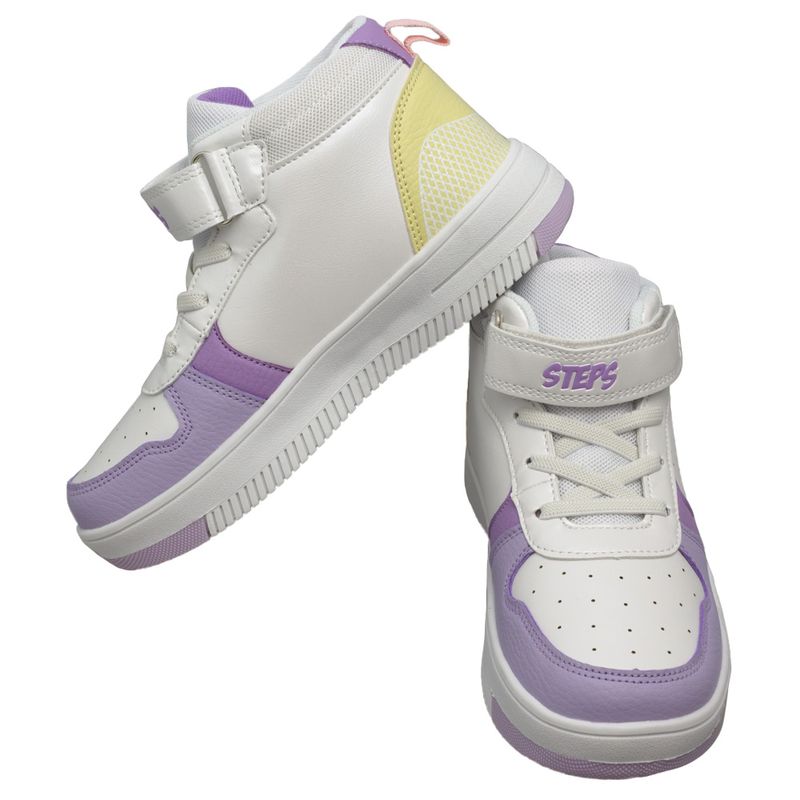 Tenis-En-Bota-Casuales-Blanco-Steps-Niña-Talla-39-5