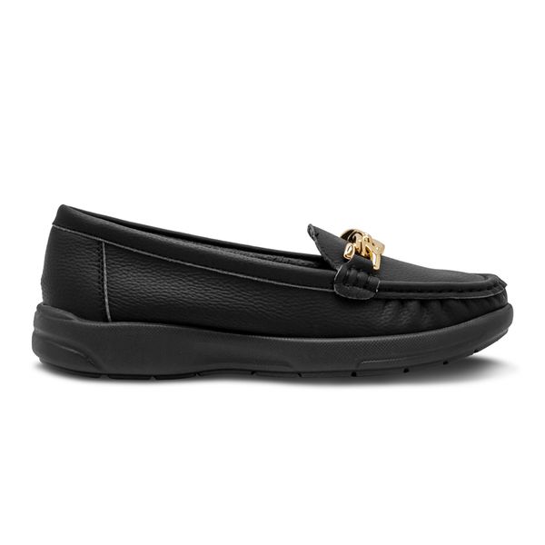 Mocasines Formales Negro Via Spring Mujer