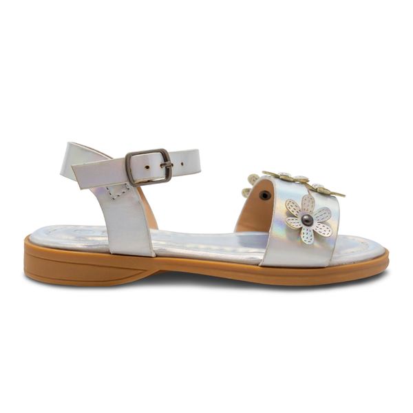 Sandalias Plateadas con Flores Steps Niña