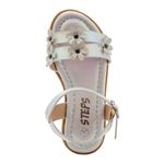 Sandalias-Plateadas-Con-Flores-Steps-Niña--Talla-24-2