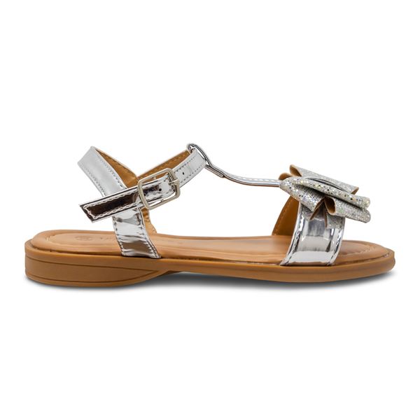 Sandalias Plata con Moño Via Spring Niña