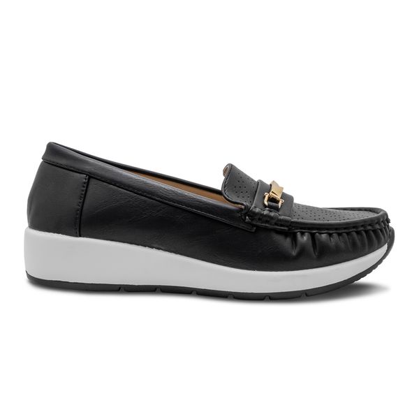 Mocasin Negro con Plataforma Via Spring Mujer