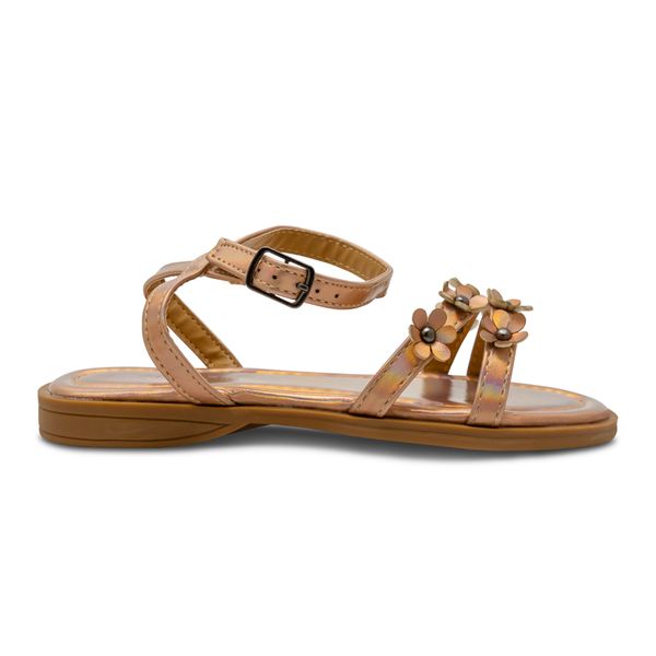 Sandalias Rosa con Flores Via Spring Niña