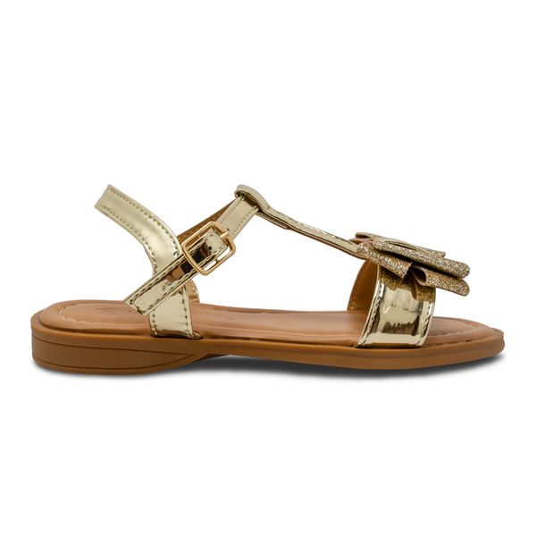 Sandalias Doradas con Moño Via Spring Niña