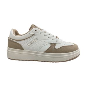 Tenis Mujer Casual Royal County Blanco con Café