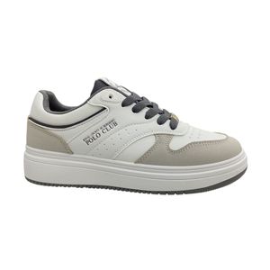 Tenis Mujer Casual Royal County Blanco con Gris
