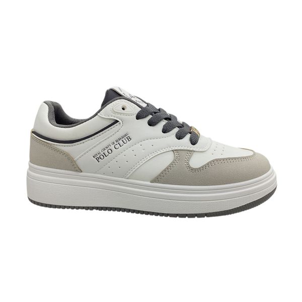 Tenis Mujer Casual Royal County Blanco con Gris