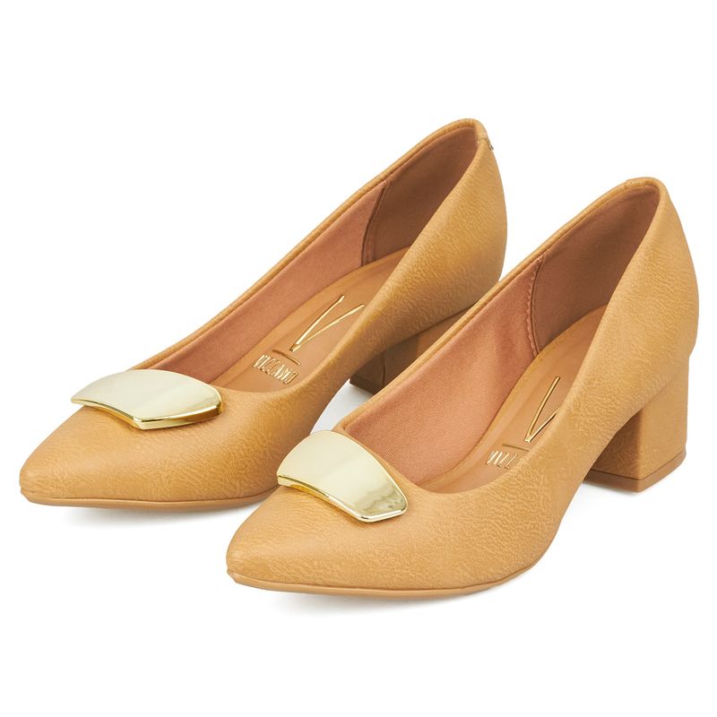 Tacón-Cerrado-Medio-Para-Mujer-Beige-Vizzano-Talla-37-3