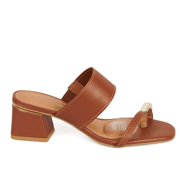 Sandalias Tacón Medio Para Mujer Cafe Vizzano