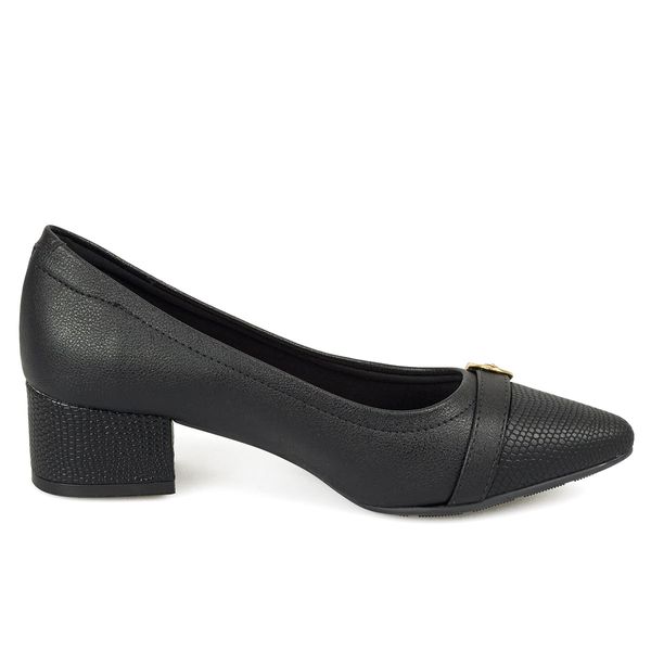 Tacón Cerrado Medio Para Mujer Negro Modare