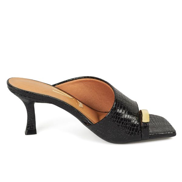 Sandalias Tacón Medio Para Mujer Negro Vizzano