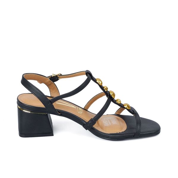 Sandalias Tacón Medio Para Mujer Negro Vizzano