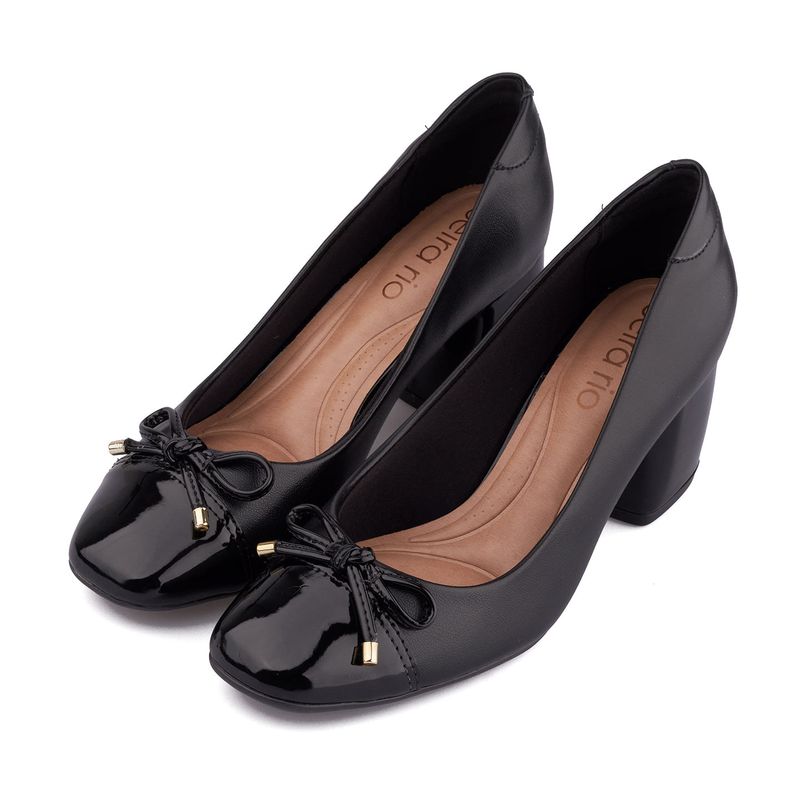 Tacón-Cerrado-Medio-Para-Mujer-Negro-Beira-Rio-Talla-37-4