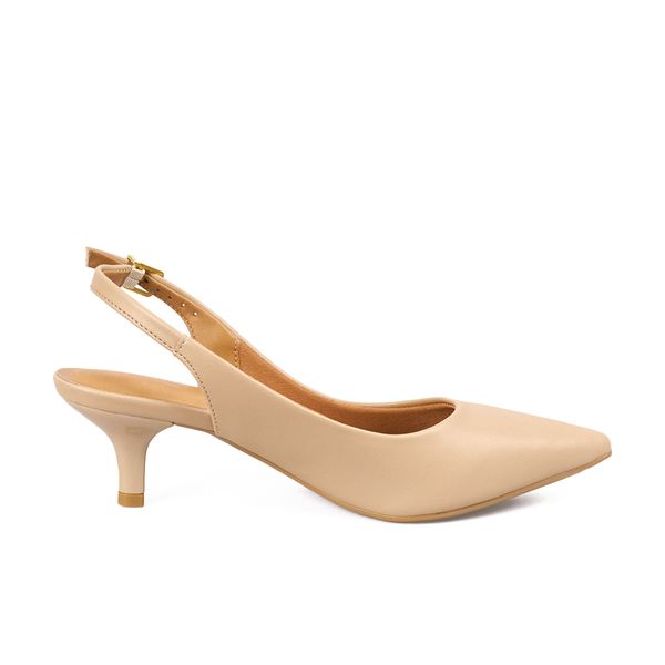 Tacón Destalonado Medio Para Mujer Beige Vizzano