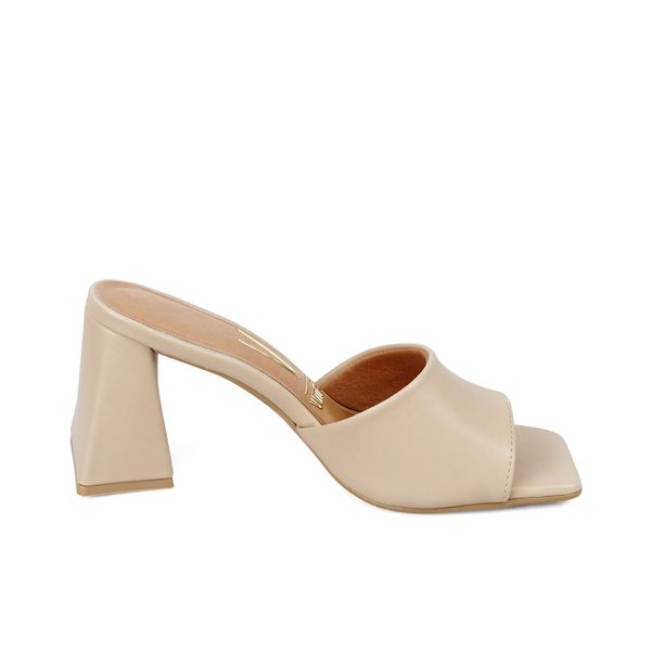Sandalias Tacón Alto Para Mujer Beige Vizzano