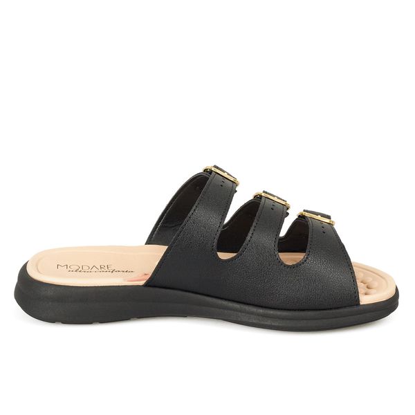 Sandalias Zueca Planta Baja Para Mujer Negro Modare