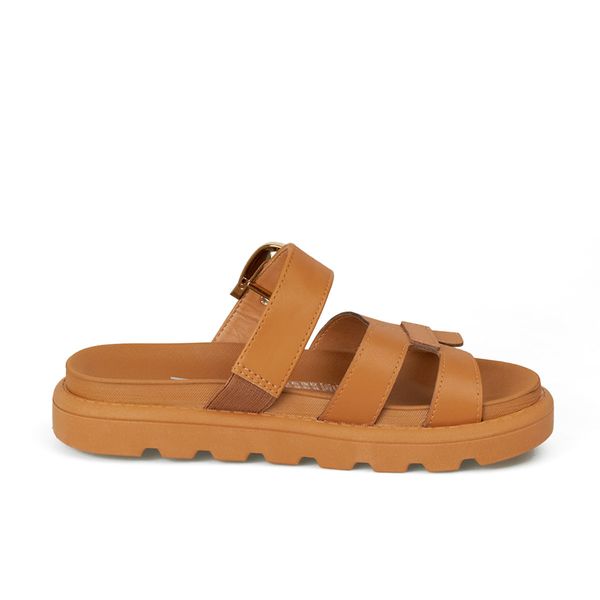 Sandalias Planta Baja Para Mujer Cafe Vizzano
