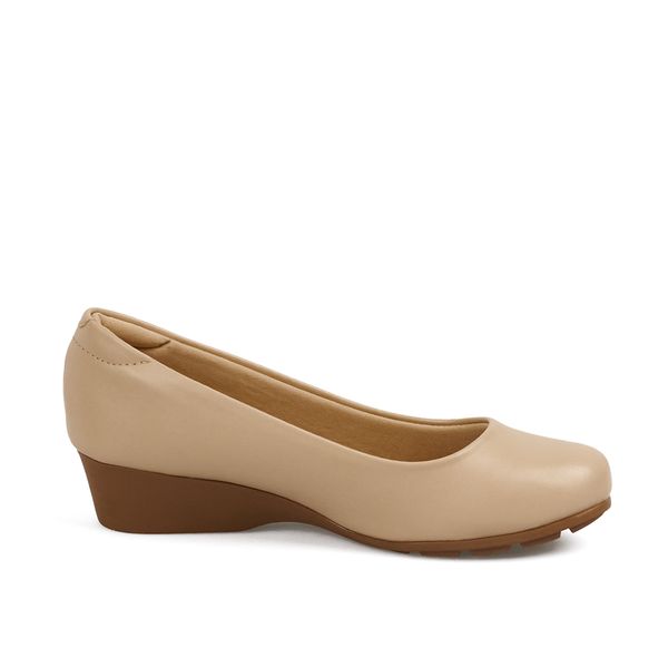 Tacones Cerrados Planta Media Para Mujer Beige Modare