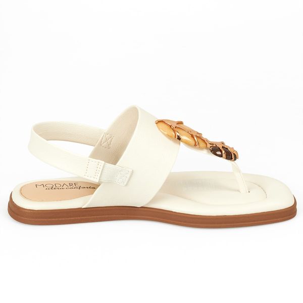 Sandalias Planta Baja Para Mujer Blanco Modare