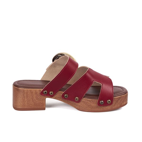 Sandalias Tacón Medio Para Mujer Rojo Beira Rio