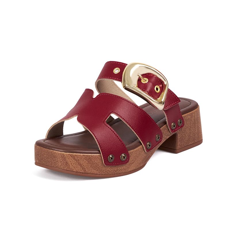 Sandalias-Tacón-Medio-Para-Mujer-Rojo-Beira-Rio-Talla-35-2
