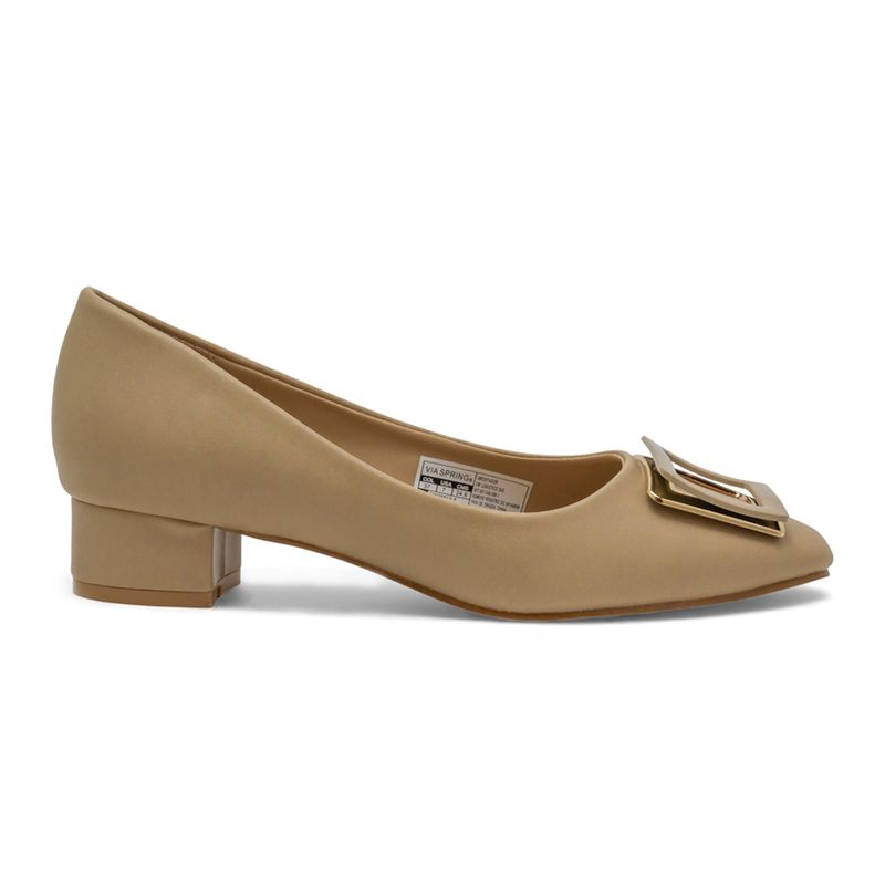 Zapato-Con-Tacón-Bajo-Via-Spring-Beige-Mujer-Talla-37-0
