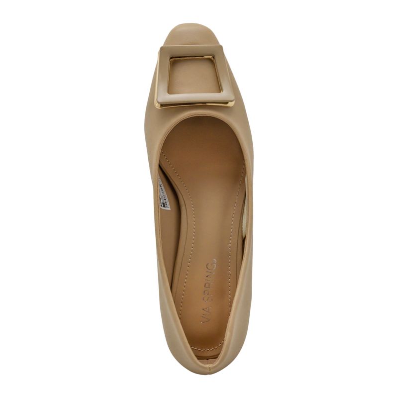 Zapato-Con-Tacón-Bajo-Via-Spring-Beige-Mujer-Talla-37-3