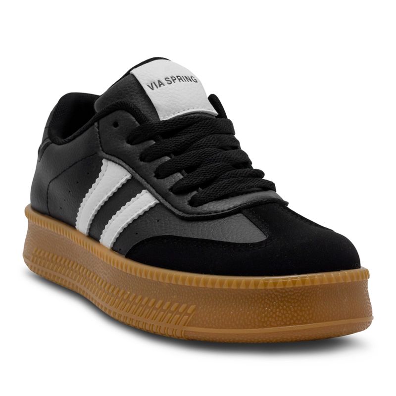 Tenis-Casuales-Negros-Con-Naranja-Mujer-Via-Spring-Talla-38-2