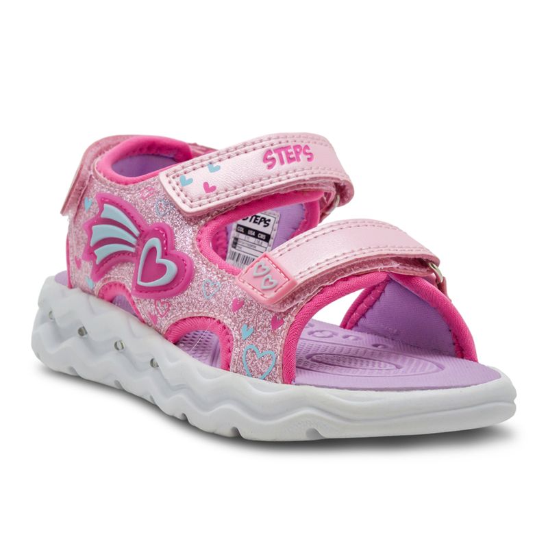Chanclas-Con-Velcro-Niña-Rosa-Steps-Talla-27-2