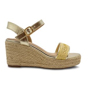 Sandalias con Plataforma Mujer Doradas Via Spring
