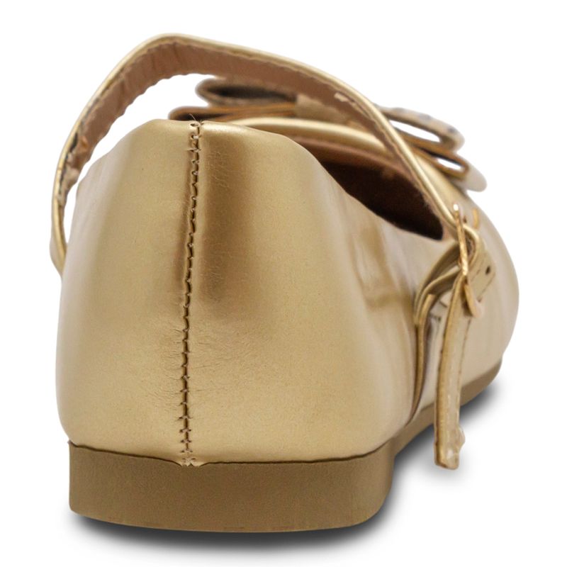 Baletas-Infantiles-Doradas-Con-Hebilla-Y-Moño-Via-Spring--Talla-30-3