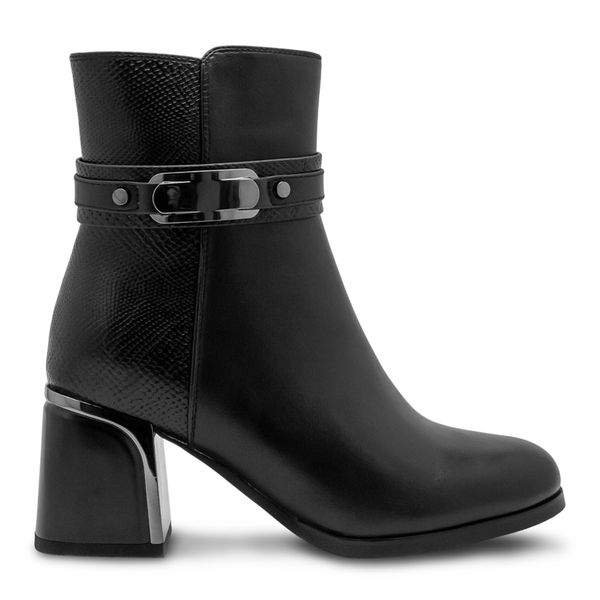 Botines Negros con Tacón Alto y Cremallera Via Spring Mujer