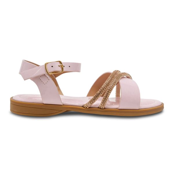 Sandalias Rosa con Detalles tipo Diamantes Via Spring Niña