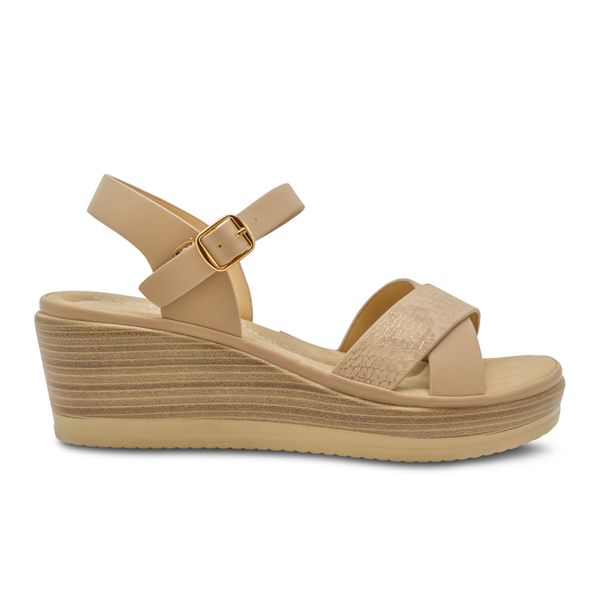 Sandalias Con Trabilla Mujer Via Spring  Beige Planta Media Basico