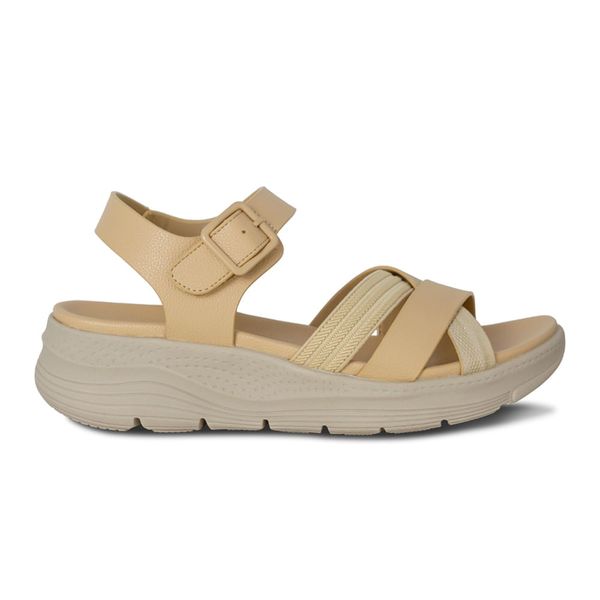 Sandalia Mujer Plataforma Via Spring Crema
