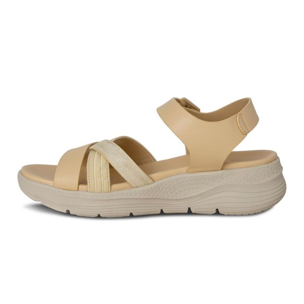 Sandalia Mujer Plataforma Via Spring Crema