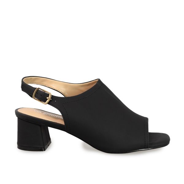Sandalia Tacón Medio Spring Step para Mujer Diseño de Punta Abierta Negro
