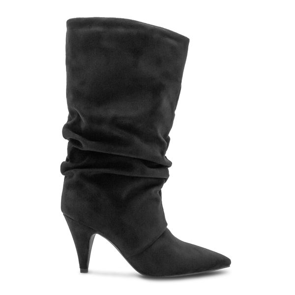 Botas Tacon Medio Caña Alta Via Spring Mujer Negro 280151