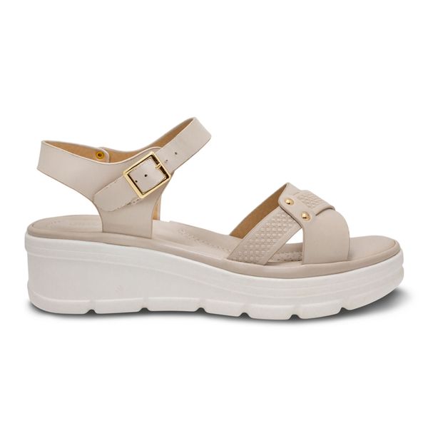 Sandalias Via Spring Confort Mujer Beige 278912