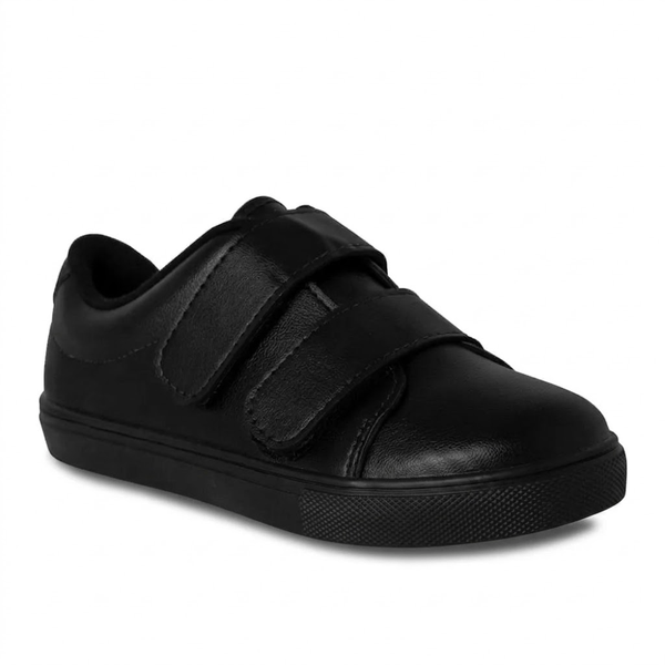 Zapato Tenis Casual Negro con Doble Correa de Velcro