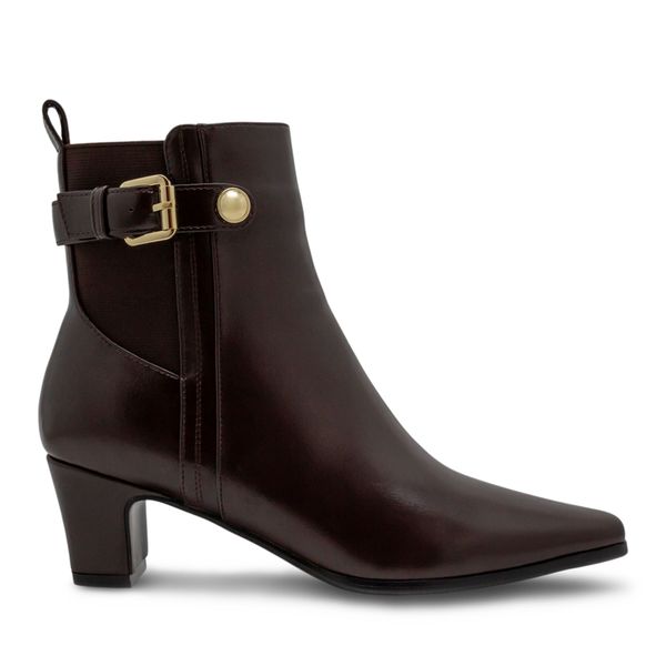 Botines Tacon Medio Mujer Formal Via Spring Cafe 280140