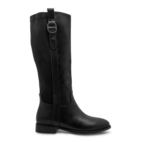 Botas Tacon Bajo Mujer Casual Via Spring Negro 280152