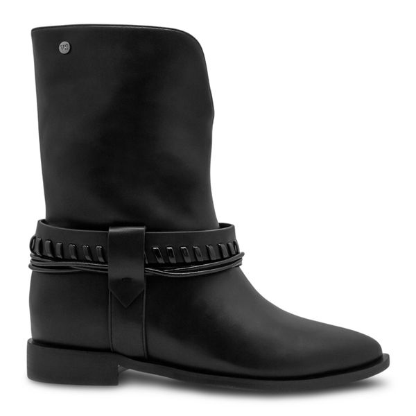 Botines Tacon Bajo Mujer Casual Via Spring Negro 280159