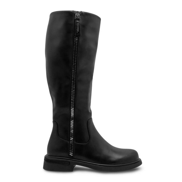 Botas Tacon Bajo Mujer Casual Via Spring Negro 280161