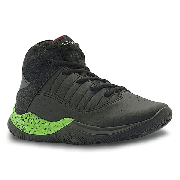Tenis Infantil Niño Pecompe Negro Con Verde